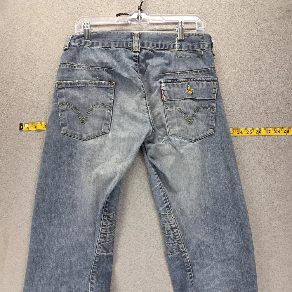 Vintage Levis Engineered Jeans Mens 31x34 Blue Twisted Flap Pocket Double Knee